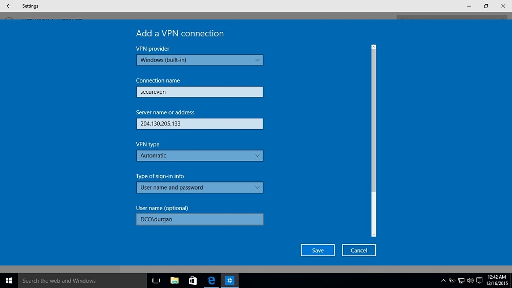 vpn issue windows 10